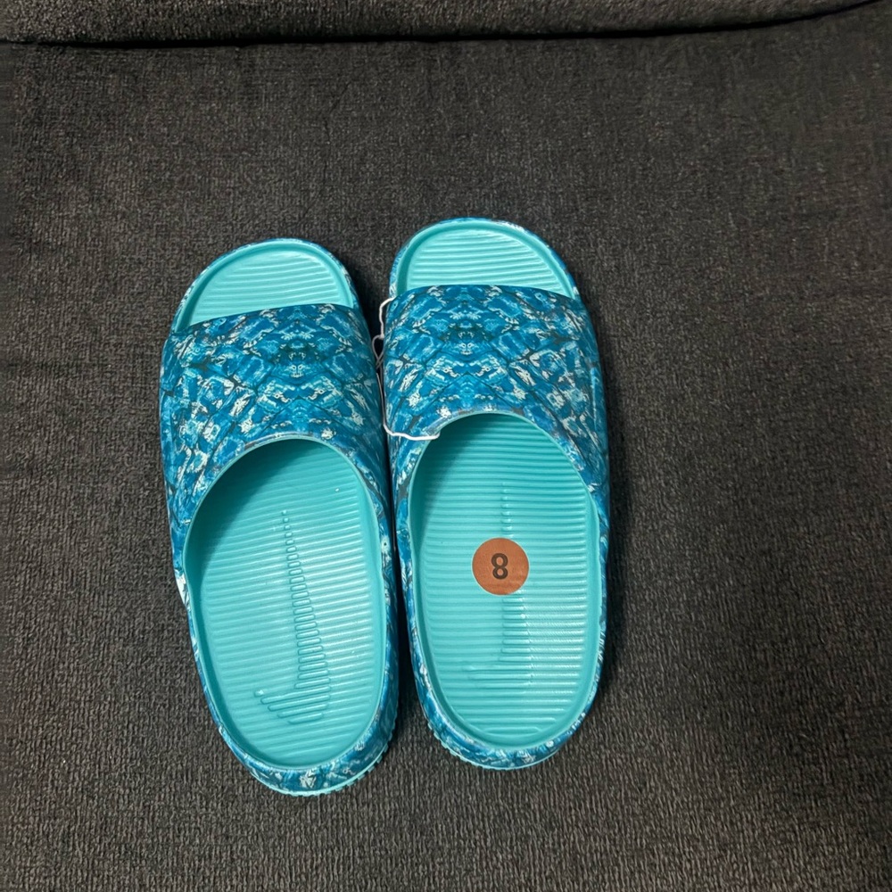 Women’s Nike Calm Slides Sandals X NorBlack NorWhite Dusty Cactus Various Sizes - Picture 5 of 6